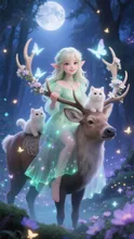 月夜の精霊と白い子猫の旅