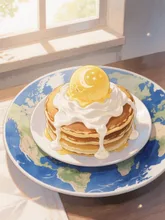 地球と月のパンケーキ