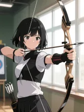 彼女、弓道部ではなくアーチェリー部だった(*ﾉ>ᴗ<)ﾃﾍｯ✧