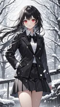 吹雪の中、佇む彼女パート2 — 小鳥遊優斗さんのAIイラスト