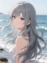 なびく髪の毛