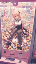 景品の山に囲まれ微笑むP丸様。🐥 — 𓃠フワフワ猫の甘々天使🪽ニャルル🤍さんのAIイラスト