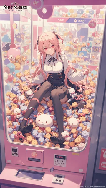 景品の山に囲まれ微笑むP丸様。🐥