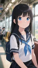 黒髪娘💕登校中❤️