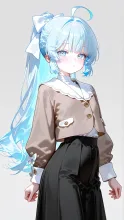 秋コーデ水色ちゃん