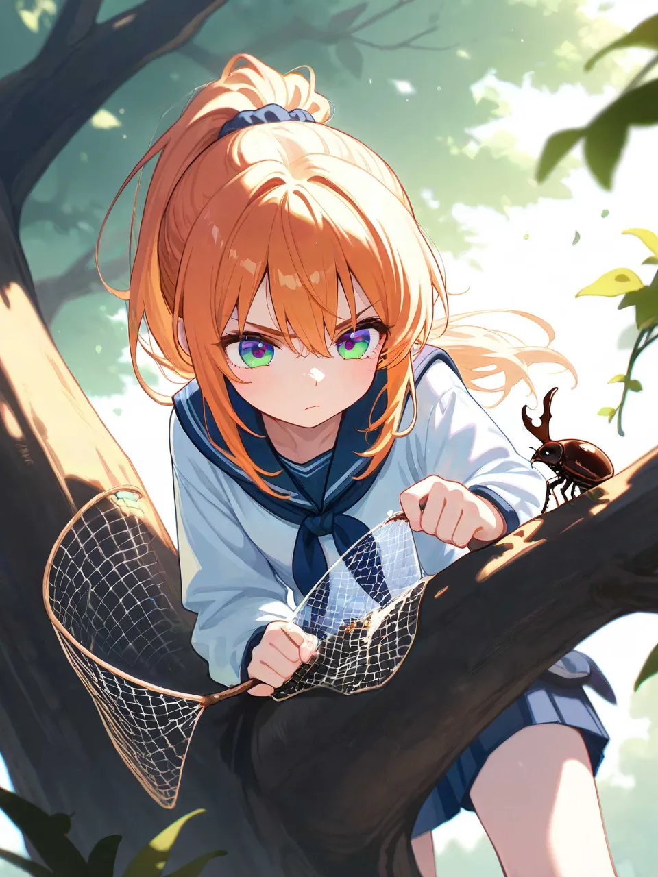 カブトムシvs私 — しゅうＴさんのAIイラスト