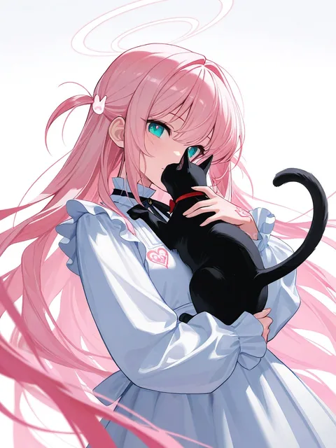 秘密の刺青♡少女 白猫と黒猫 - 画像生成チャレンジ