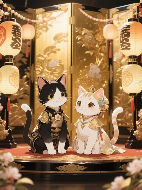 猫親王飾り