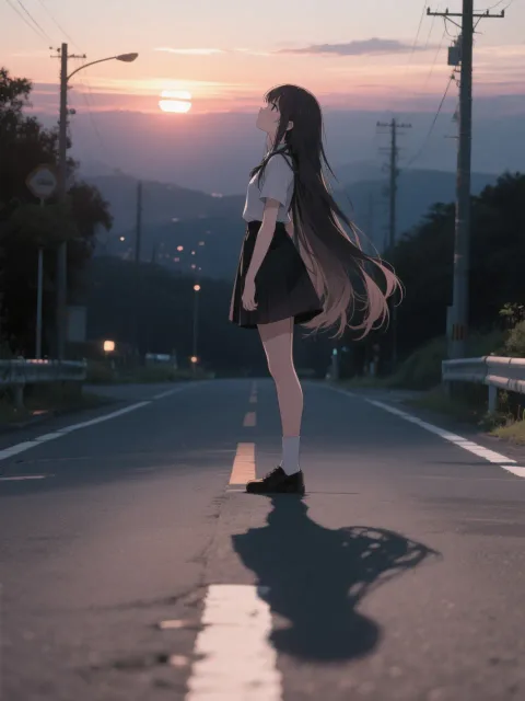 空を見上げる少女