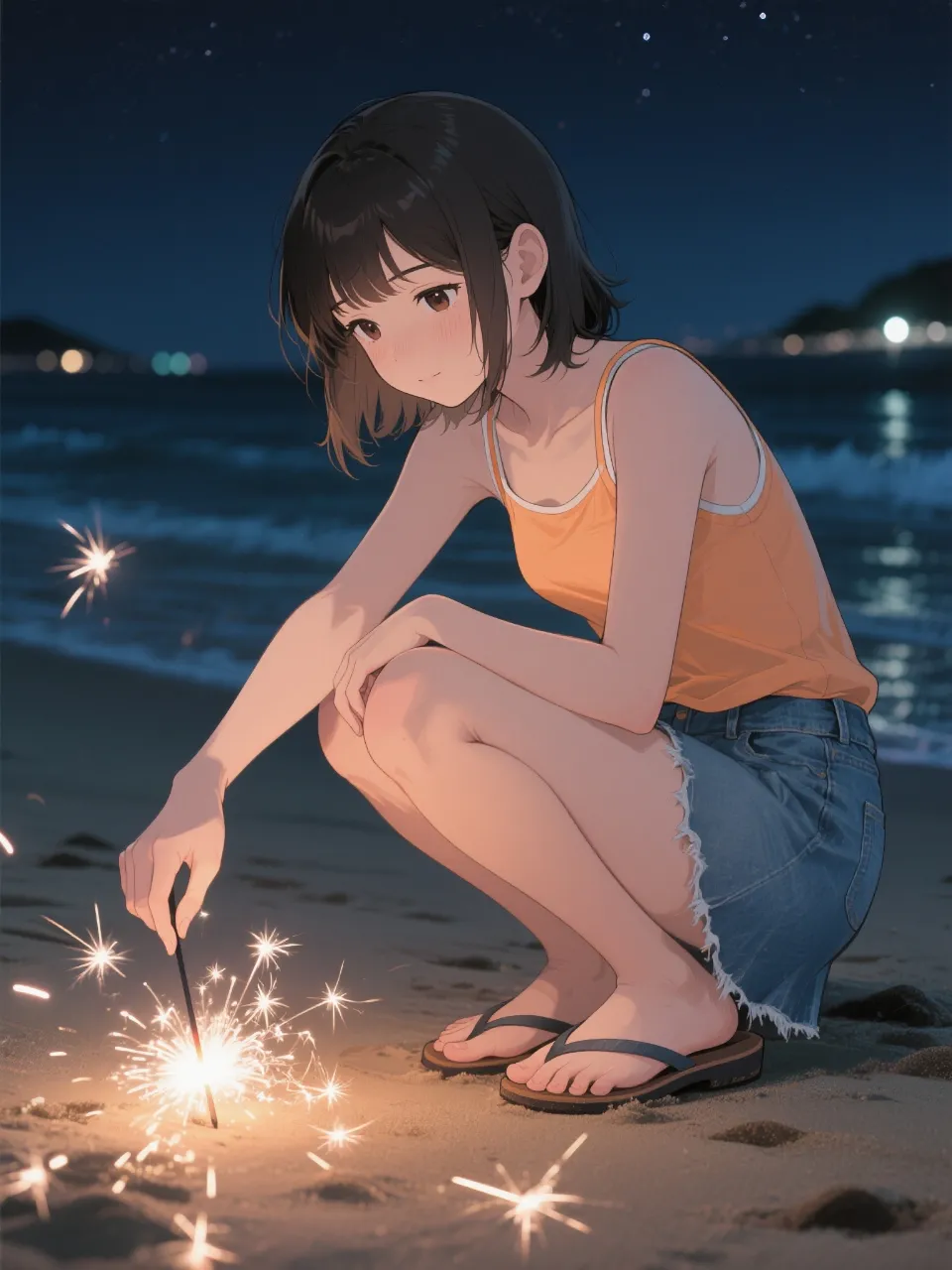 線香花火の夜