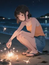 線香花火の夜