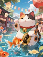 縁起物の招き猫·チャレンジ の投稿作品