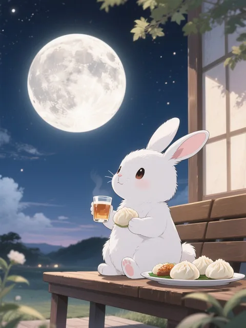 兎の月見。