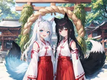 双子妖狐の案内で、夏越の祓