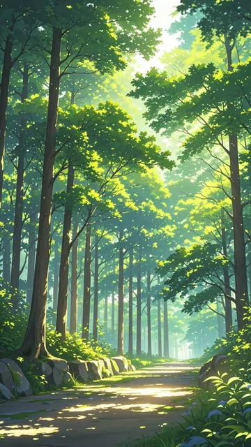 朝の木漏れ日をもう少し強めにしてしてください
