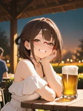 ビアガーデン·夏の夜のほろ酔い の投稿作品
