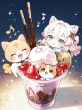 イチゴとさくらんぼのスペシャルパフェ3