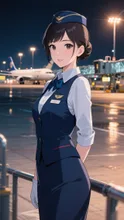 夜景の空港にて