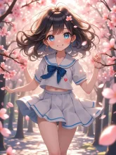 桜舞う — セーラー服のAIイラスト|SUPPART