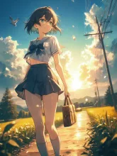 夕焼けと入道雲·初夏チャレンジ の投稿作品