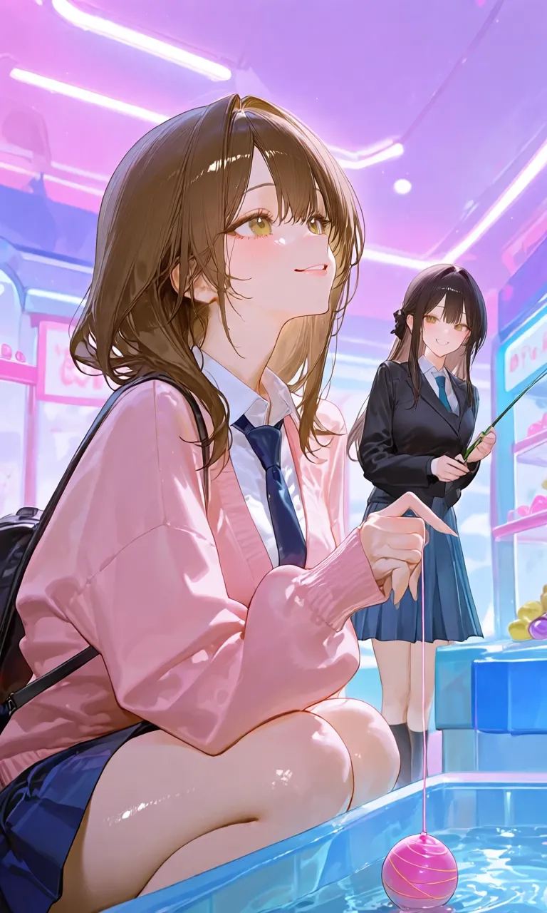水面(みなも)に揺れる、ピンクの放課後 — 21th Rico💖🌟🌟✨️さんのAIイラスト