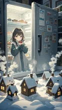 冷蔵庫の中から出たら別世界が — 徳が付くよさんのAIイラスト