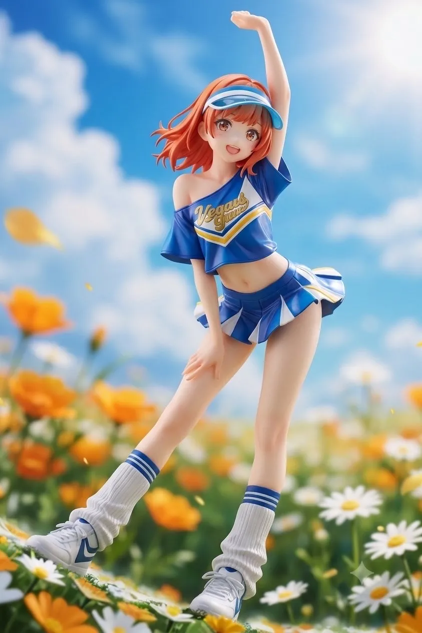 風と花吹雪とチアガール…フィギュア…橙