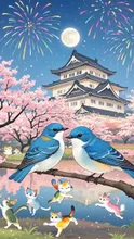 ルリビタキ、ミニマリズム