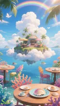 珊瑚島のカフェ