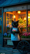 夜に開く黒猫フラワーマルシェ💐