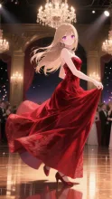 陽子の裾が揺れる。