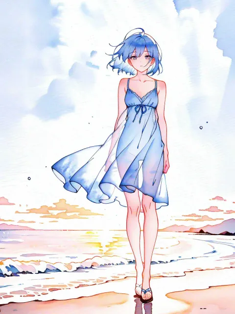 少女と海②