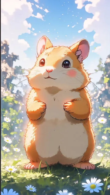 可愛らしい小型のハムスターの獣人が描かれています