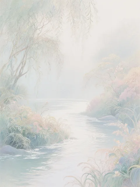 霧深い三途の川 - 画像生成チャレンジ