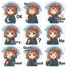 雨の子　スタンプごっこ