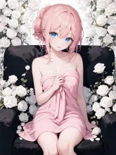 白い薔薇のソファ