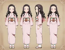 推しの三面図、竈門禰󠄀豆子 — はじめさんのAIイラスト