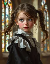 The girl in the church — あまいのかじつさんのAIイラスト