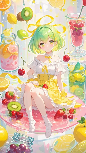 キラキラの果汁のしずくが光に透けて、宝石みたいに輝いてた