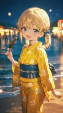 黄色浴衣 — 縁日イラストのAIイラスト｜SUPPART