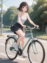 自転車乗ってます。