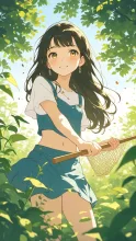 蝉取り·網を手に夏の木立 の投稿作品