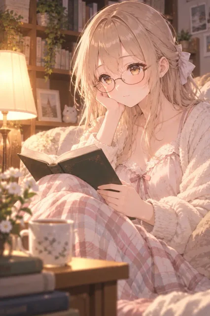 読書の時は眼鏡をかけます。