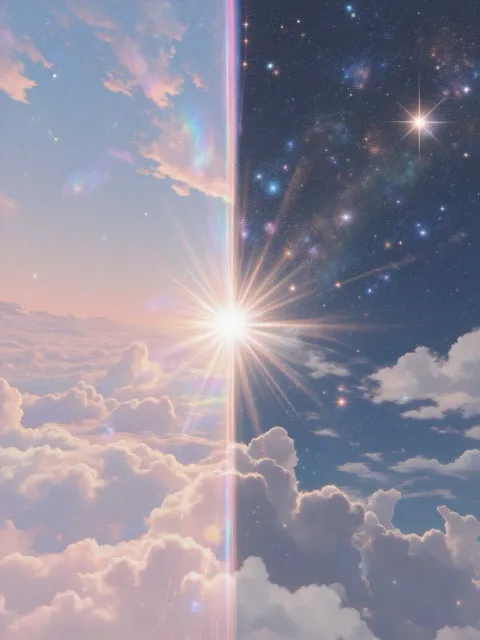 昼と夜の境目、昼は朝焼けのように、夜は満天の星空 - 境界線