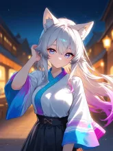獣人の夏の夜! — お茶さんのAIイラスト