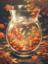 秋の金魚鉢