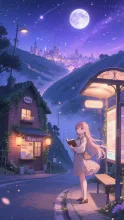 月明かりのバス停·今宵チャレンジ の投稿作品