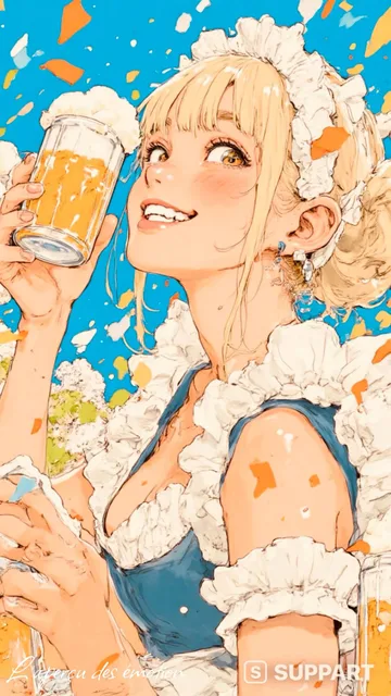 Beer garden poster girl