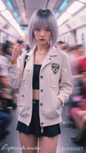 A cyber style schoolgirl