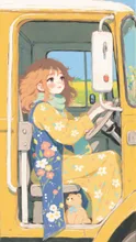 大型トラックを運転している女性が — KokitaroさんのAIイラスト